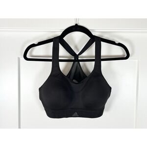 Adidas Stronger For It Racerback High Support Sports Bra Black Molded Cups Small